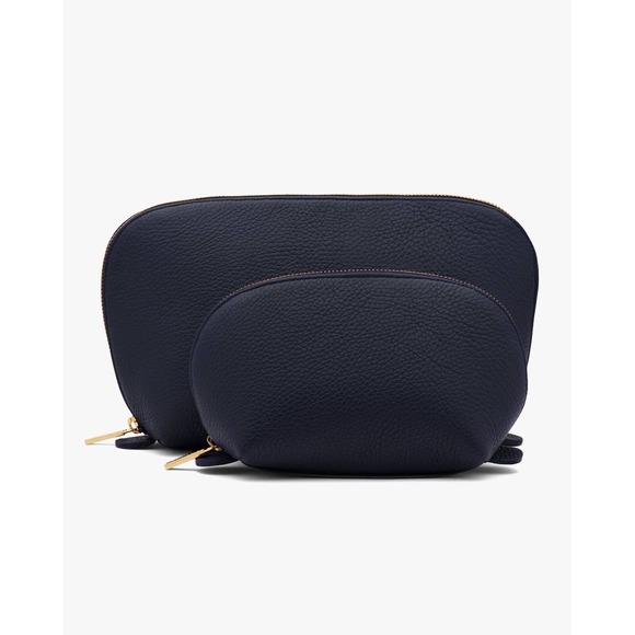 Cuyana Bags Cuyana Leather Travel Case Set Bag Navy Black Poshmark